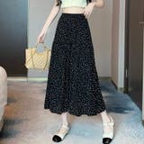 ブラック | フレアスカート ドット柄スカート Aライン | shoppinggo