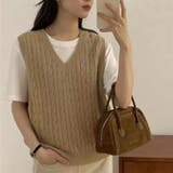 ニットベスト Vネック トップス | shoppinggo | 詳細画像14