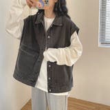 ブラック | ジレベスト デニムベスト ノースリーブ | shoppinggo