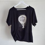 ブラック | 夏服Tシャツ パスリーブトップス レディース | shoppinggo