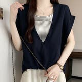 ネイビー | 夏服 半袖Tシャツ コーデ | shoppinggo