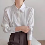 ホワイト | シャツブラウス 襟付き オフィス | shoppinggo