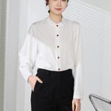 シャツブラウス ノーカラー トップス | shoppinggo | 詳細画像3 
