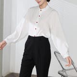 シャツブラウス ノーカラー トップス | shoppinggo | 詳細画像12 