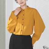 イエロー | シャツブラウス ノーカラー トップス | shoppinggo