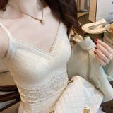 レースキャミソール Vネック カップ付きブラトップ | shoppinggo | 詳細画像21 