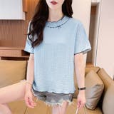 ブルー | 夏服Tシャツ レディース トップス | shoppinggo