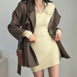 タイトワンピース ニットワンピース Vネック | shoppinggo | 詳細画像14 