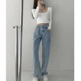 デニムパンツ レディース ハイウエストジーパン 韓国ボトムス 美脚脚長ズボン | shoppinggo | 詳細画像10 