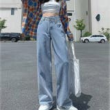 ライトブルー | デニムパンツ レディース ハイウエストジーパン 韓国ボトムス 美脚脚長ズボン | shoppinggo