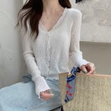 サマーカーディガン 透かし編み Vネックカーディガン | shoppinggo | 詳細画像7