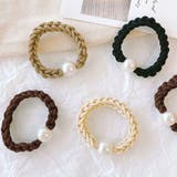 ヘアゴム パール おしゃれ ヘアアクセサリー リボン結び シンプル 髪留め | shoppinggo | 詳細画像7 