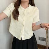 ベージュ | 襟付き半袖 Tシャツ tブラウス | shoppinggo