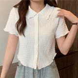 ホワイト | 襟付き半袖 Tシャツ tブラウス | shoppinggo