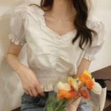 ホワイト | 夏服 新作 フリルブラウス | shoppinggo