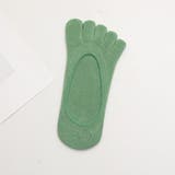 グリーン | 5本指 ソックス 靴下 レディース無地 防臭 フットカバー 浅履き | shoppinggo