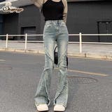 フレアパンツ デニムパンツ レディース | shoppinggo | 詳細画像1 