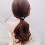 グリーン | シュシュ ヘアゴム ヘアアレンジ | shoppinggo
