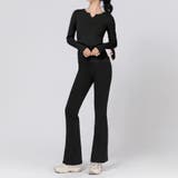 ブラック | フィットネスウェア 2点セット ヨガウェア | shoppinggo