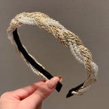 ベージュ | カチューシャ パール オシャレ 髪飾り 上品 パーティー飾り | shoppinggo