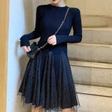 ブラック | ニットワンピース キラキラ 暖かい | shoppinggo