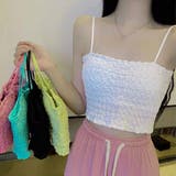 ホワイト | キャミソール カップ付 キャミタンクトップ | shoppinggo