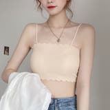 ベージュ | キャミソール カップ付 キャミタンクトップ | shoppinggo