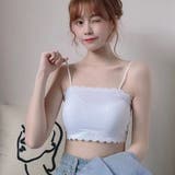 ホワイト | キャミソール カップ付 キャミタンクトップ | shoppinggo