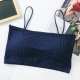 ネイビー | 夏服 カップ付きキャミソール キャミタンクトップ | shoppinggo