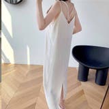 キャミワンピースVネックロング丈 バックスリット クロスストラップ | shoppinggo | 詳細画像10