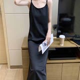 キャミワンピースVネックロング丈 バックスリット クロスストラップ | shoppinggo | 詳細画像11