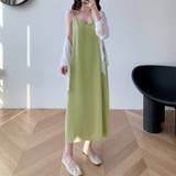 キャミワンピースVネックロング丈 バックスリット クロスストラップ | shoppinggo | 詳細画像14