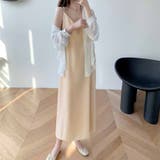 キャミワンピースVネックロング丈 バックスリット クロスストラップ | shoppinggo | 詳細画像16