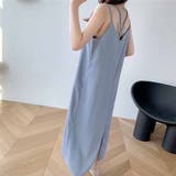 キャミワンピースVネックロング丈 バックスリット クロスストラップ | shoppinggo | 詳細画像18