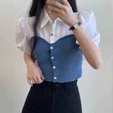 ブルー | 夏服 半袖Tシャツ トップス | shoppinggo