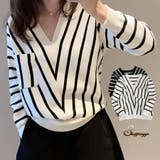 ニットトップス Vネックニット セーター | shoppinggo | 詳細画像1 