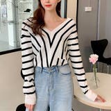 ニットトップス Vネックニット セーター | shoppinggo | 詳細画像7 