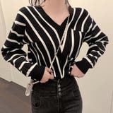 ブラック | ニットトップス Vネックニット セーター | shoppinggo