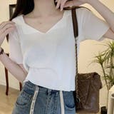ホワイト | ニット レディース 半袖 | shoppinggo