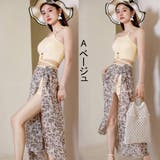 Aベージュ | 水着3点セット パレオ 大判 | shoppinggo