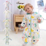 shoppinggo【KIDS】（ショッピングゴー） | ベビーパジャマ 子供服 スリーパー キッズ 赤ちゃん 幼児 子ども  春秋冬 コットン 綿 前開き 袖付き ロング丈 出産祝い 抱っこ布団 袖取り外し可能