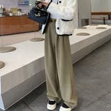 裏起毛パンツ ベルト付き ワイドパンツ | shoppinggo | 詳細画像17 