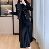 A*ブラック | ツイードベストジャケット ワンピース セットアップ | shoppinggo