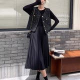 C*ブラック | ツイードベストジャケット ワンピース セットアップ | shoppinggo