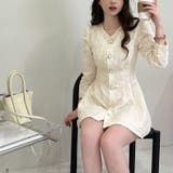 ミニワンピース 前ボタン Vネック | shoppinggo | 詳細画像18