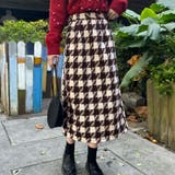 ブラウン | スカート 千鳥格子 チェック | shoppinggo