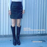 ミニスカート フェイクレザーインナーパンツ付 台形 スカート黒 韓国 | shoppinggo | 詳細画像13 