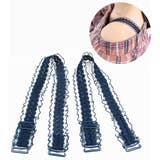 ネイビー | ブラストラップ フリル肩紐 ブラジャーストラップ | shoppinggo