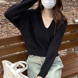 ニットトップス Vネック スキッパー | shoppinggo | 詳細画像3 
