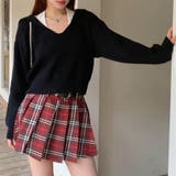 ニットトップス Vネック スキッパー | shoppinggo | 詳細画像5 